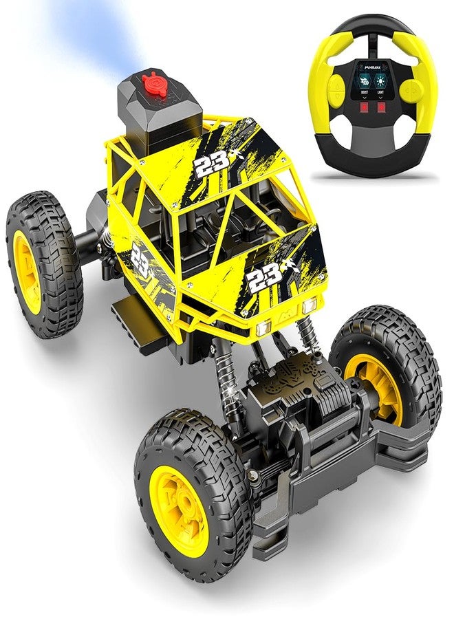 Mirana Duster 4WD RC Car Toy for Kids | Rechargeable USB C-Type Offroad Monster Truck with Smoke Exhaust | High Speed ATV Remote Control Rock Crawler | Gift for Boys & Girls (Yellow) - Image 1